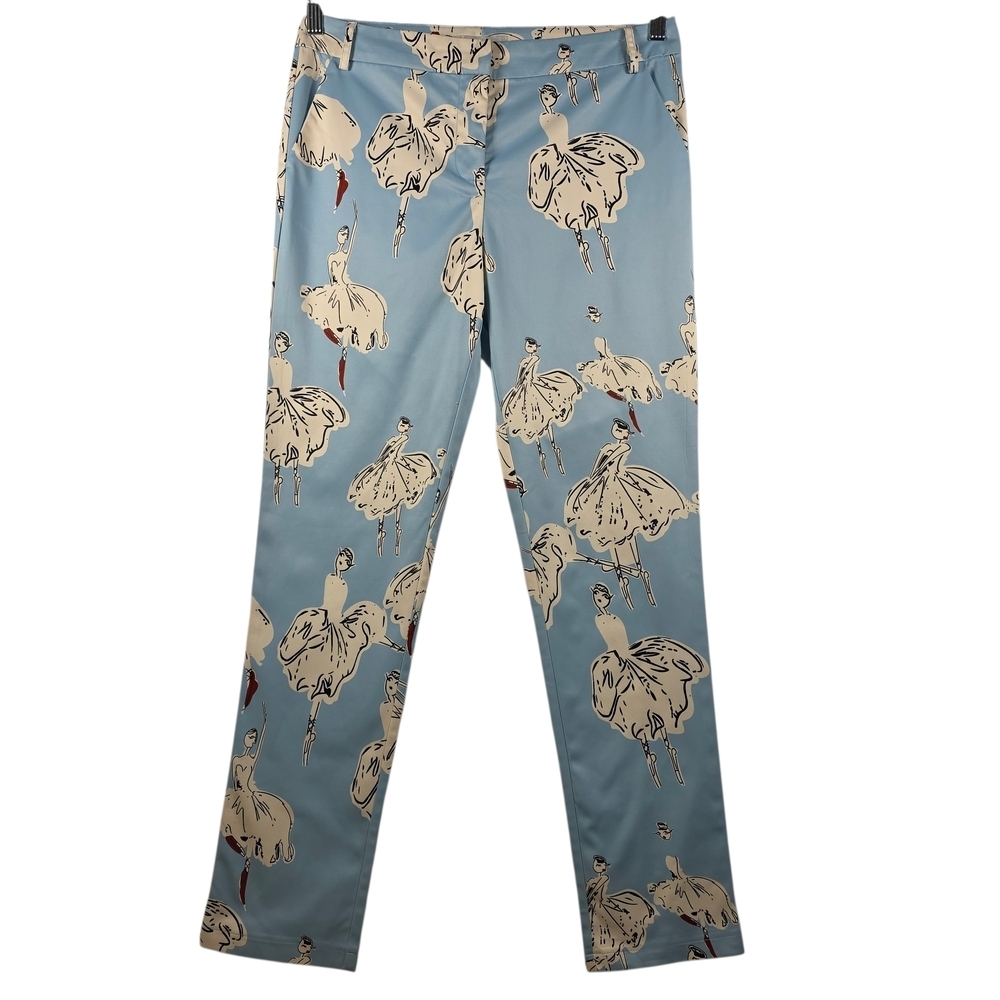 OVI Light Blue Illustrated Ballerina Print Pants – Size M - Picture 2 of 13